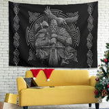 Tapiserie šedá viking odin sekera meč havraní kříž Home - Příslušenství a dekorace Naty Shop Výchozí název