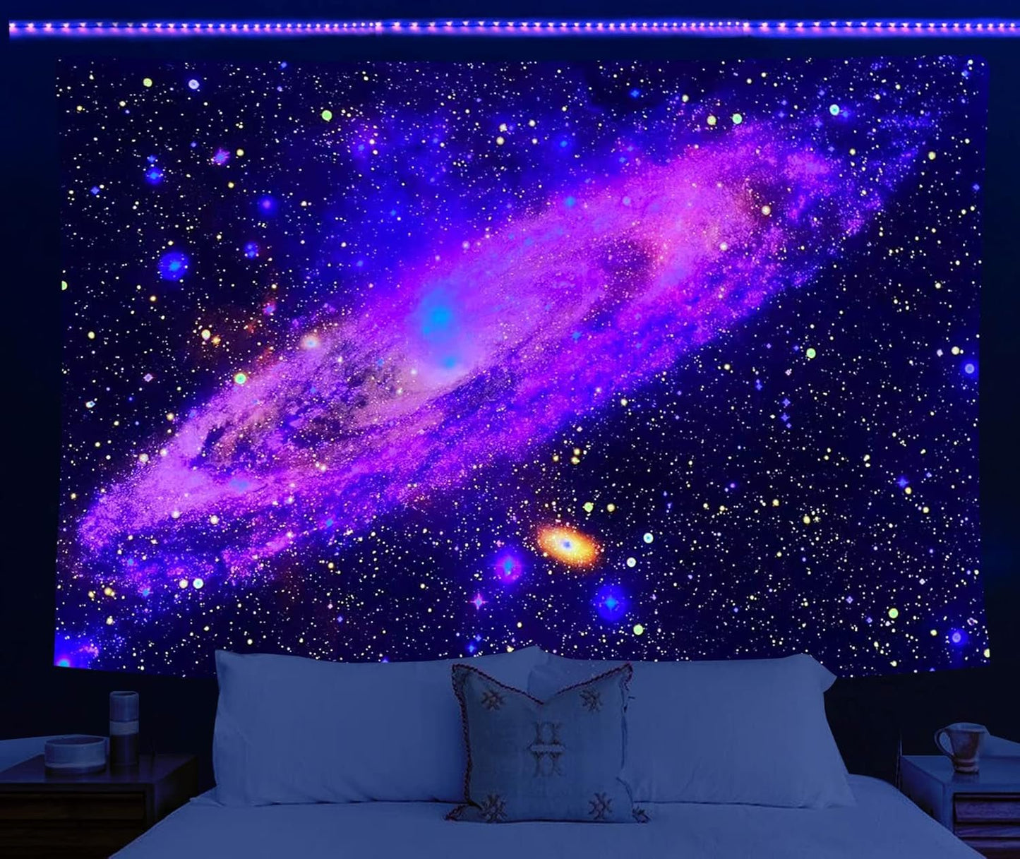 Holavida gobelín fluorescenční galaxie hvězdná obloha abstraktní estetický Home - Doplňky a dekorace Naty Shop Cosmic Galaxy-A 200L X 150B Cm