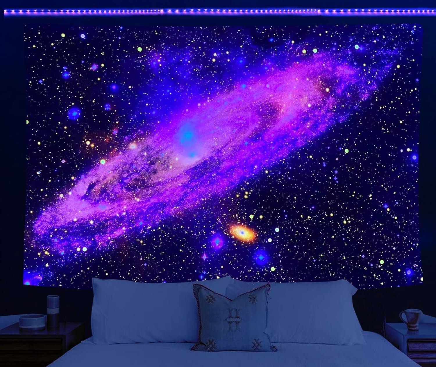 Holavida gobelín fluorescenční galaxie hvězdná obloha abstraktní estetický Home - Doplňky a dekorace Naty Shop Cosmic Galaxy-A 200L X 150B Cm