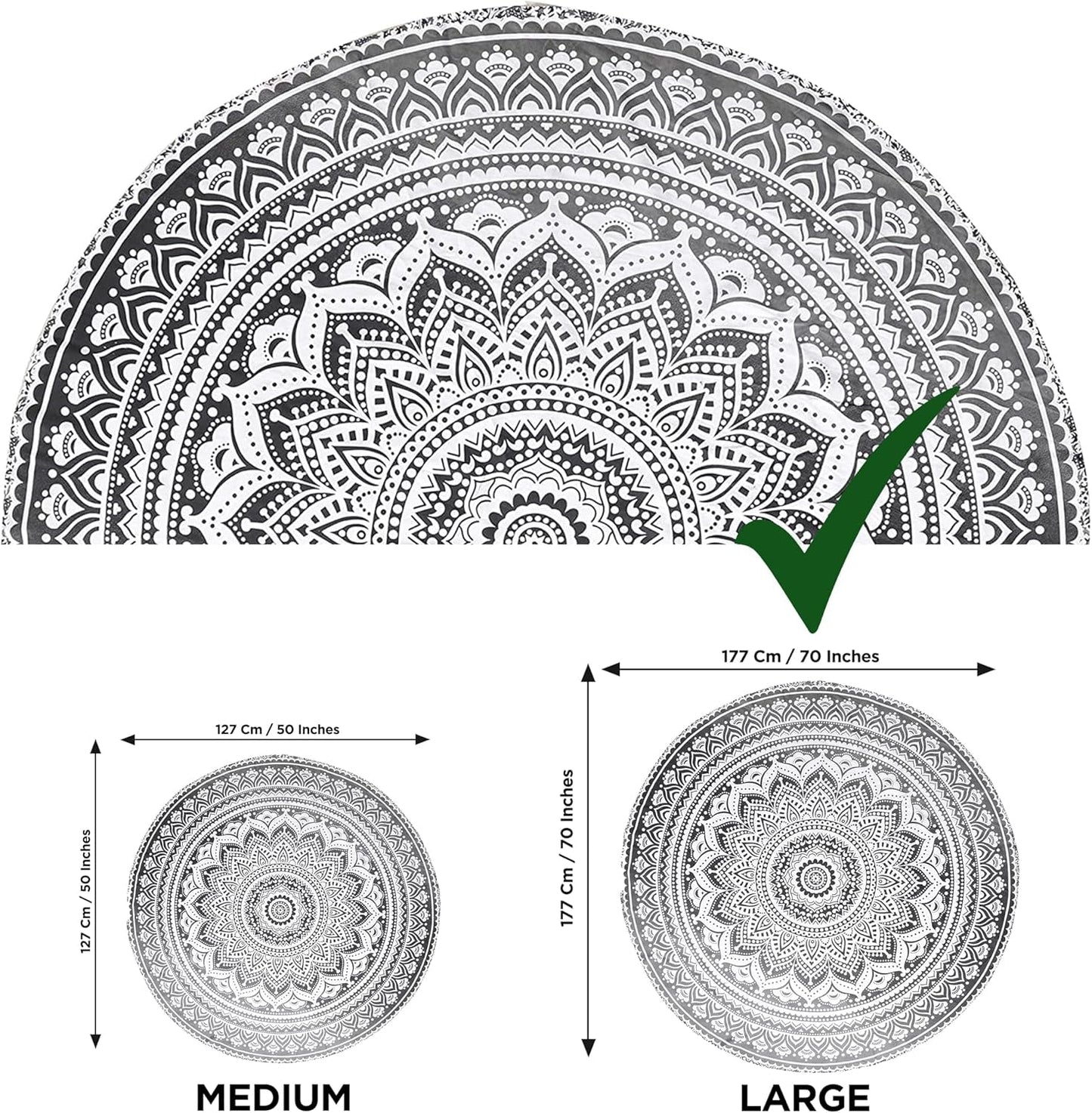 Tapiserie indická plážová osuška kulatá mandala hippielarge indická Home - Doplňky a dekorace Naty Shop