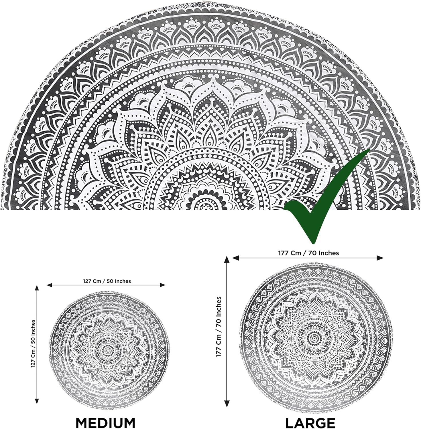 Tapiserie indická plážová osuška kulatá mandala hippielarge indická Home - Doplňky a dekorace Naty Shop