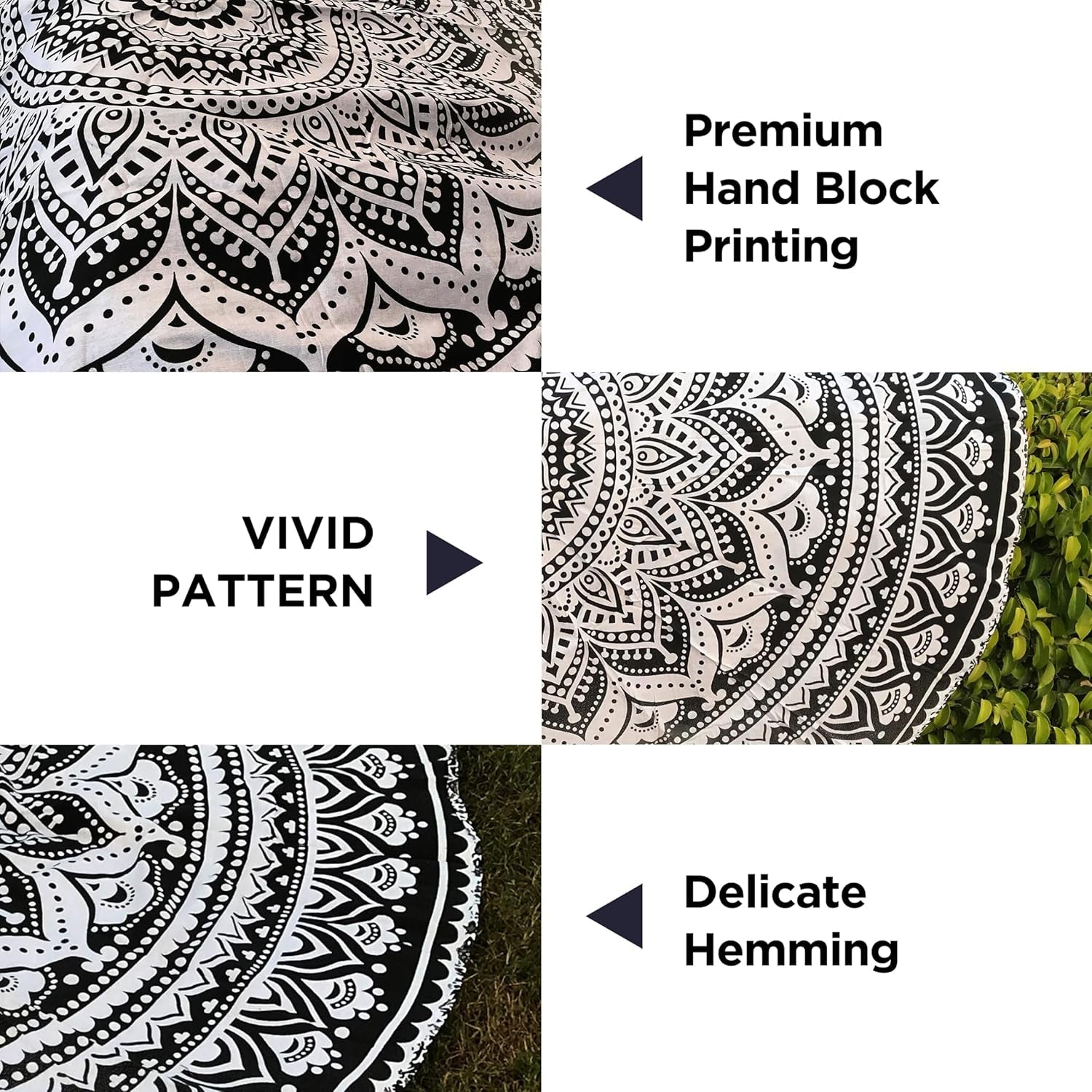Tapiserie indická plážová osuška kulatá mandala hippielarge indická Home - Doplňky a dekorace Naty Shop