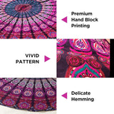 Indie gobelínová plážová osuška kulatá mandala hippie fialová Home - Doplňky a dekorace Naty Shop