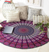 Indie gobelínová plážová osuška kulatá mandala hippie fialová Home - Doplňky a dekorace Naty Shop