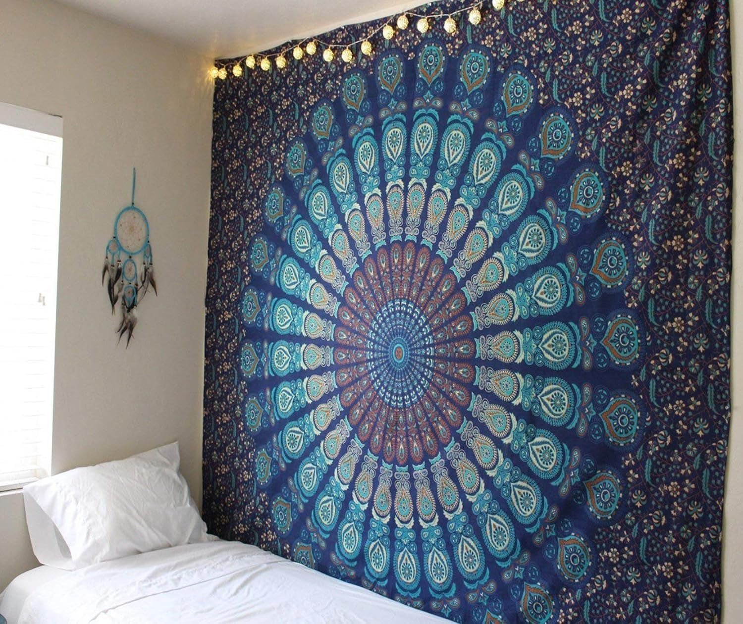 Indický gobelín psychedelický mandala modrý tyrkysový slon Home - Doplňky a dekorace Naty Shop Výchozí název