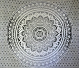 Indická tapisérie psychedelická mandala černá bílá Indie Home - Doplňky a dekorace Naty Shop