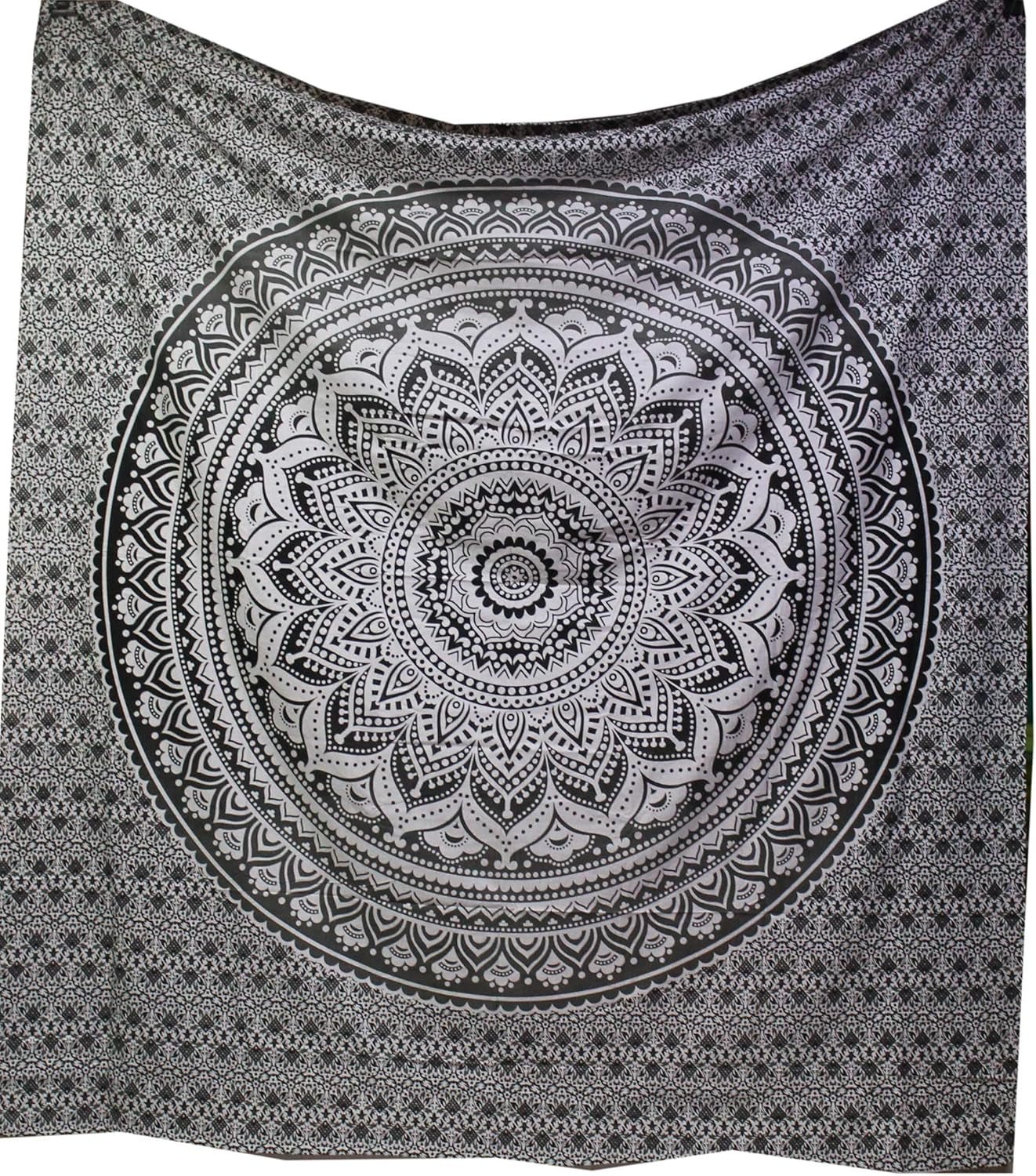 Indická tapisérie psychedelická mandala černá bílá Indie Domovská stránka - Příslušenství a dekorace Naty Shop Výchozí název