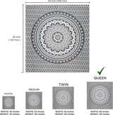 Indická tapisérie psychedelická mandala černá bílá Indie Home - Doplňky a dekorace Naty Shop