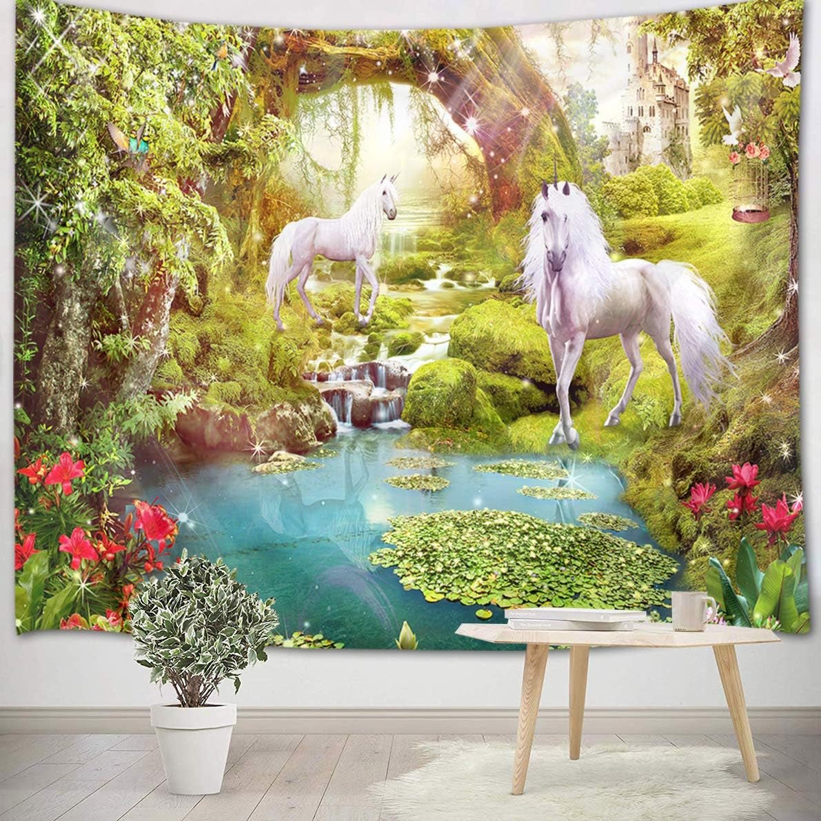 Japonský gobelín panza červená třešňové květy sluneční stěna Home - Doplňky a dekorace Naty Shop Multi 11 235L X 180B Cm
