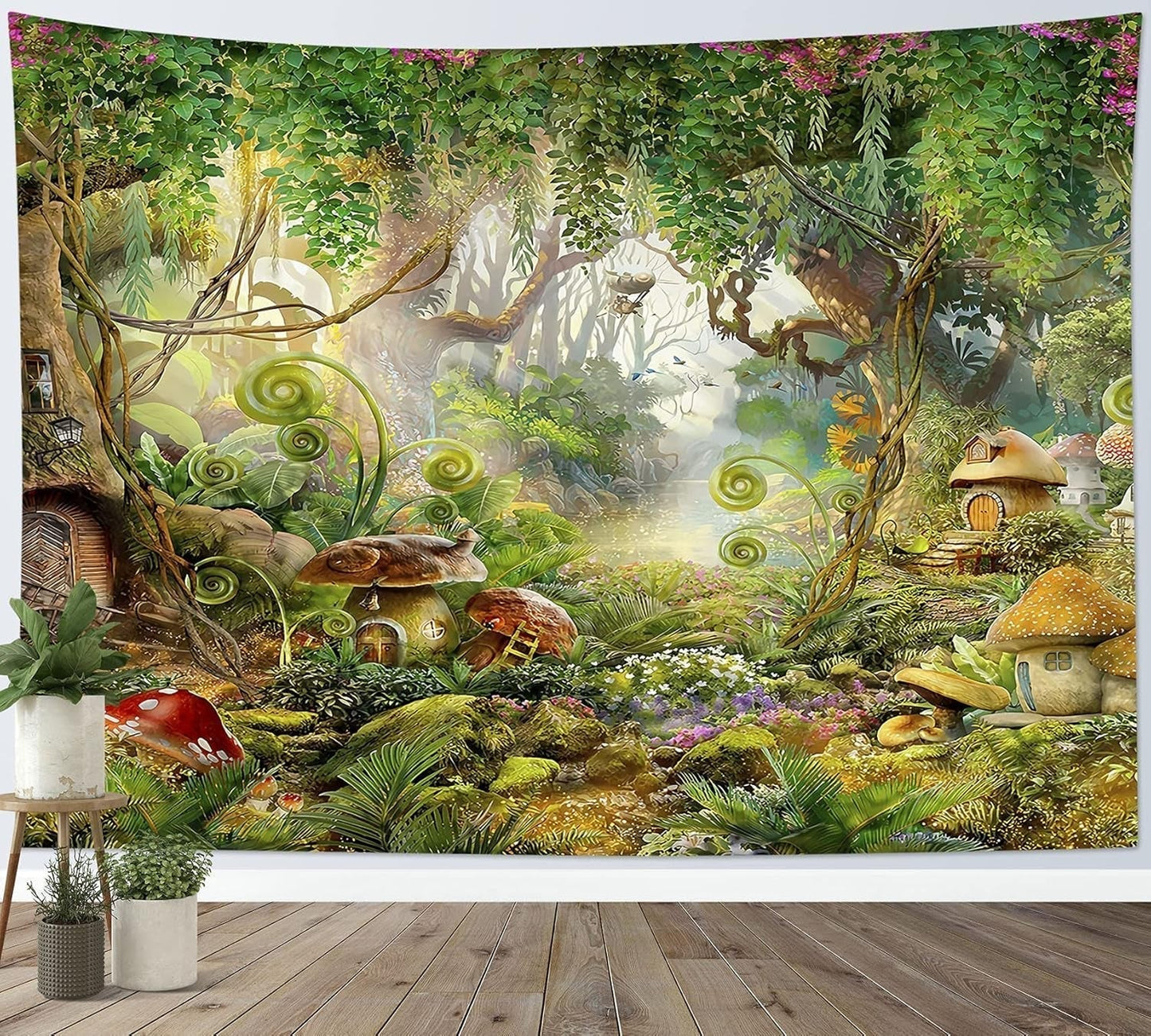 Japonské gobelínové plátno červené třešňové květy sluneční stěna Home - Doplňky a dekorace Naty Shop Multi 27 235L X 180B Cm