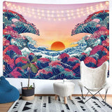 Tapiserie lomohoo abstraktní skica umění černá bílá líbání Domů - Doplňky a dekorace Naty Shop Ocean Wave Orange 150L X 130B Cm