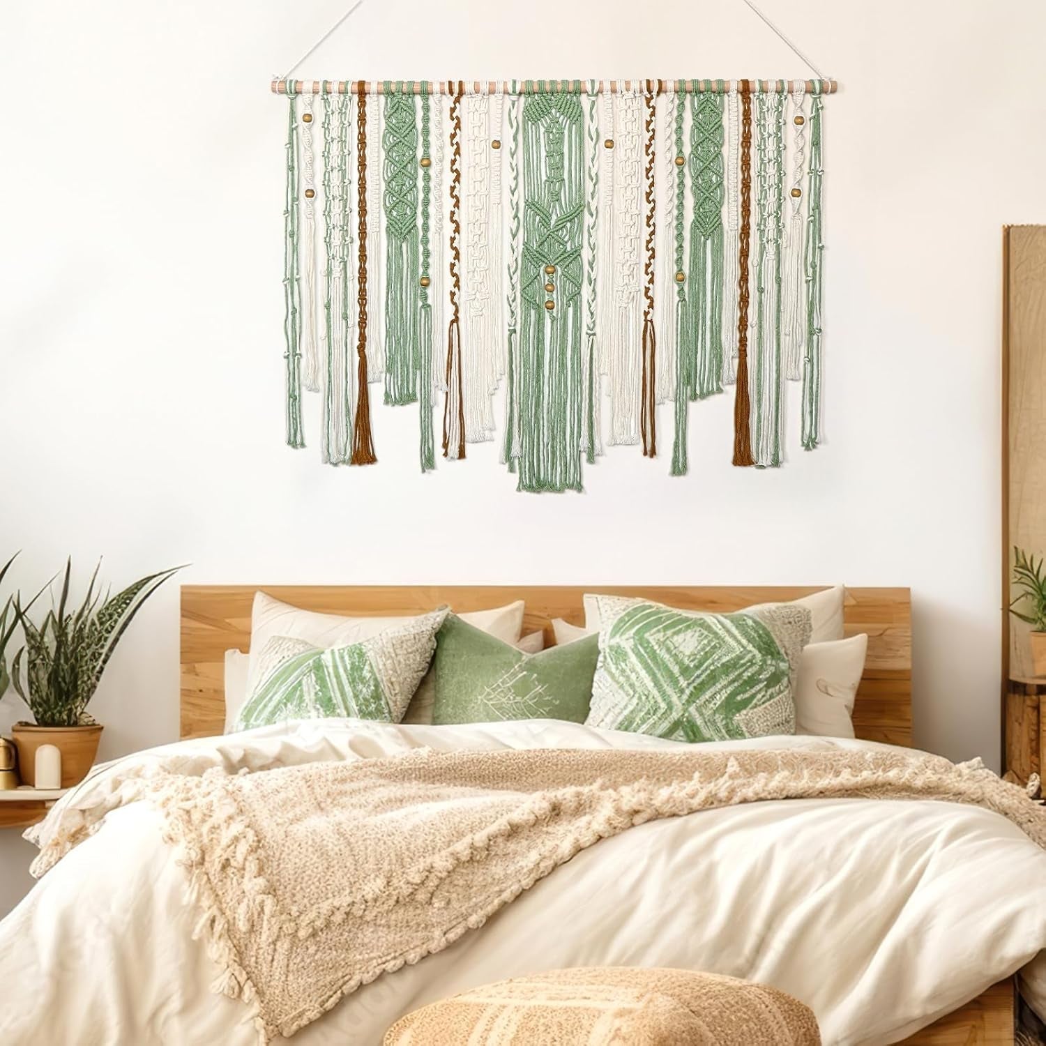 Gobelín lomohoo velký deco zelený estetický tkaný Home - Doplňky a dekorace Naty Shop