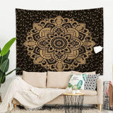 Majami indická mandala tapisérie černé zlato polyesterové plátno Home - Doplňky a dekorace Naty Shop