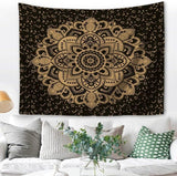 Majami indická mandala tapisérie černé zlato polyesterové plátno Home - Doplňky a dekorace Naty Shop