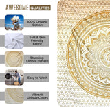 Dekorace pokoje mandala gobelín estetické zlato bílé plátno Home - Doplňky a dekorace Naty Shop