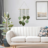 Tapiserie dřevěné korálky zelené listy háček Home - Doplňky a dekorace Naty Shop