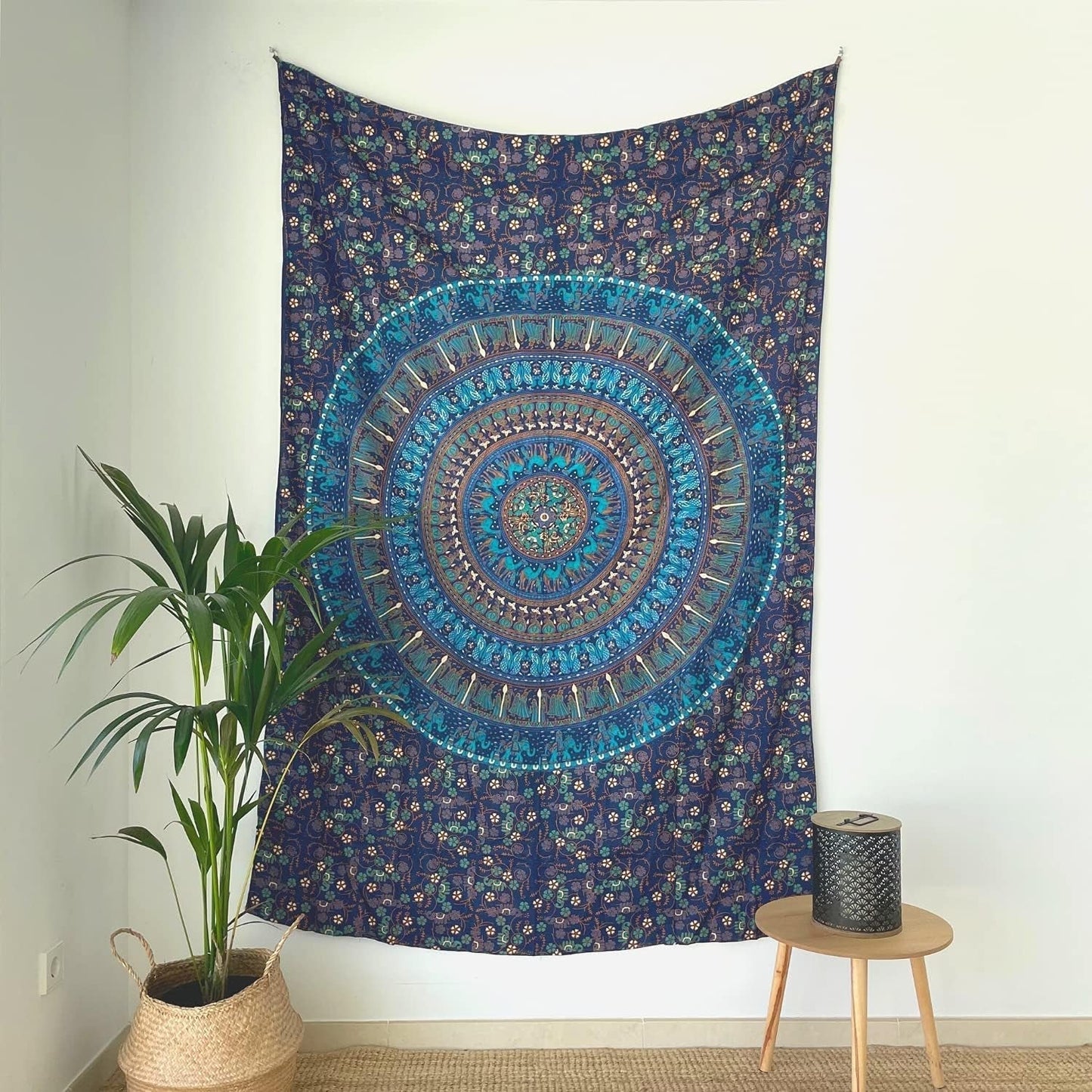 Tapiserie momomus mandala barevné bavlněné orientální vzory Domů - Doplňky a dekorace Naty Shop Modrá C 135L X 210B Cm