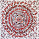 Tapiserie momomus mandala barevné bavlněné orientální vzory Home - Doplňky a dekorace Naty Shop Bílo-oranžová 210L X 230B Cm