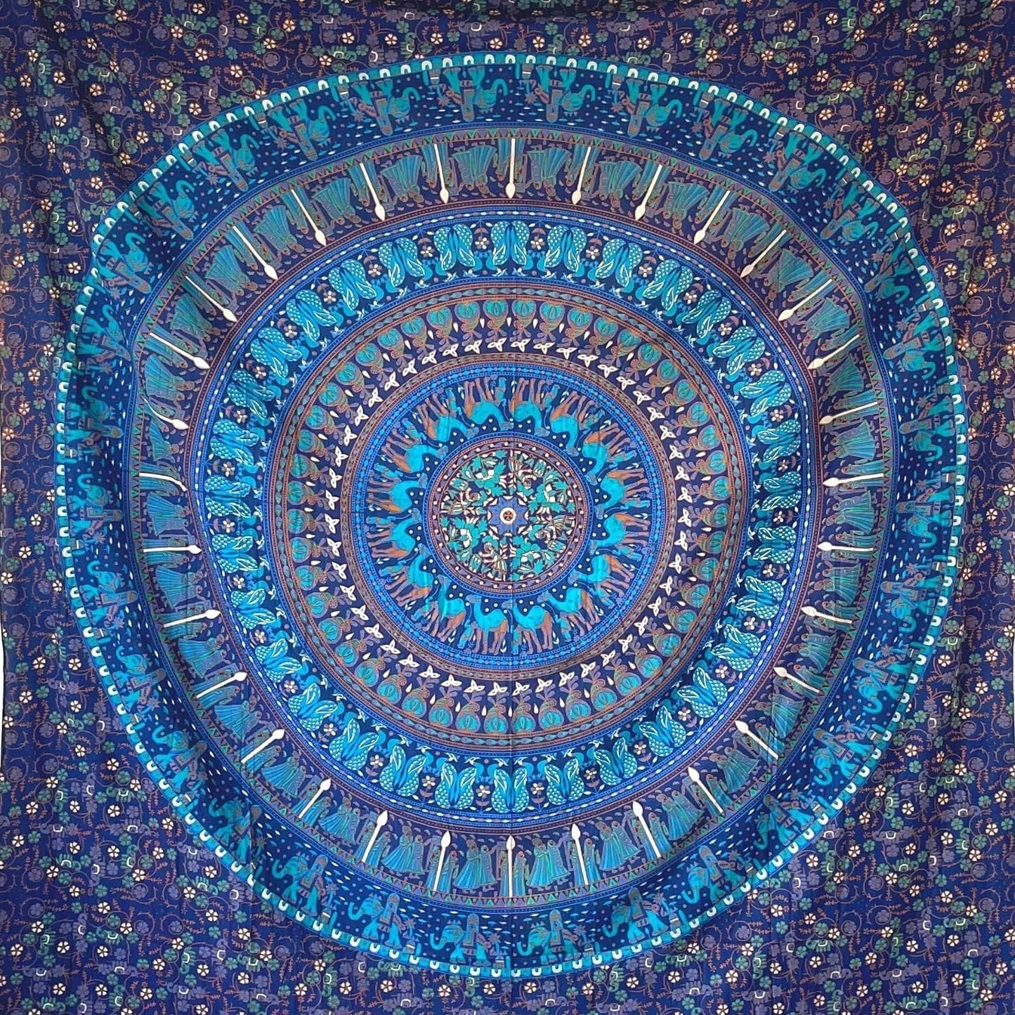 Tapiserie momomus mandala barevné bavlněné orientální vzory Home - Doplňky a dekorace Naty Shop Modrá C 210L X 230B Cm
