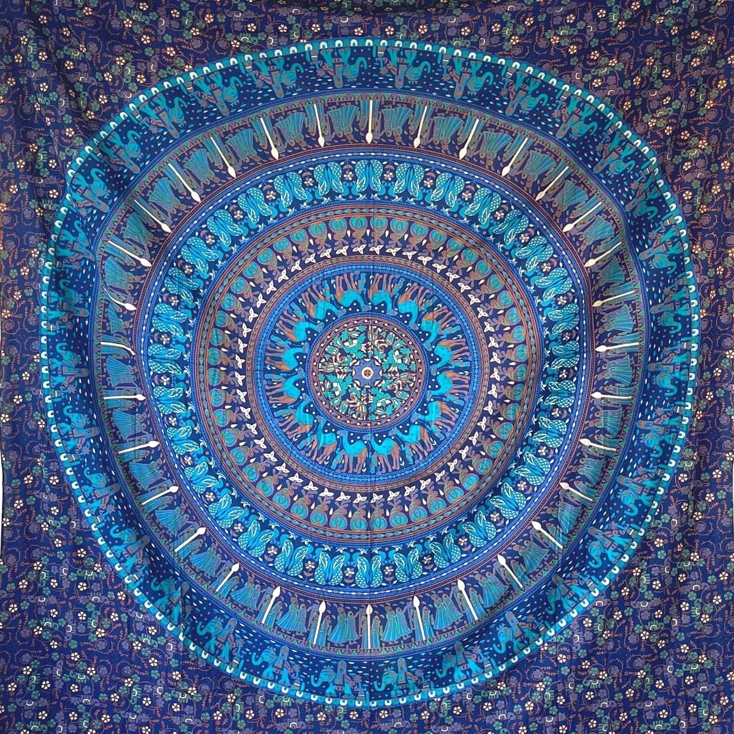 Tapiserie momomus mandala barevné bavlněné orientální vzory Home - Doplňky a dekorace Naty Shop Modrá C 210L X 230B Cm