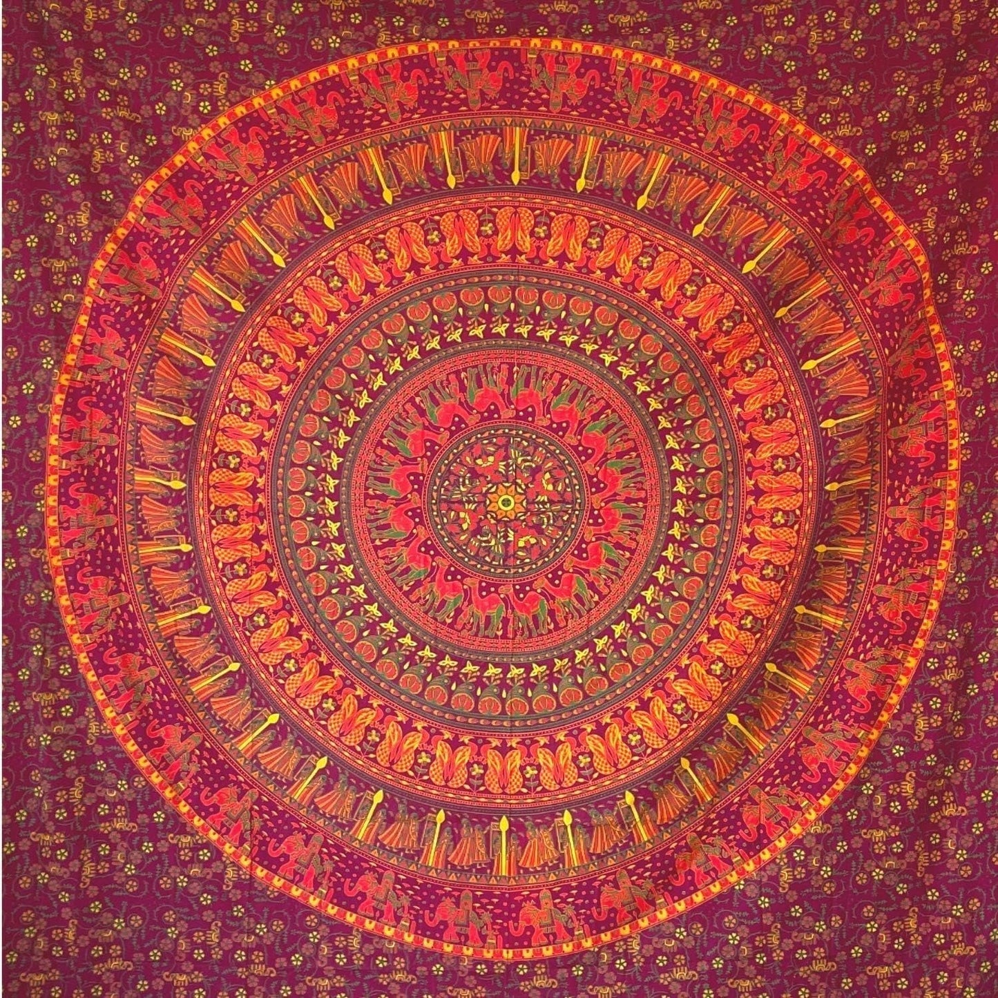 Tapiserie momomus mandala barevné bavlněné orientální vzory Home - Doplňky a dekorace Naty Shop Oranžová 210L X 230B Cm