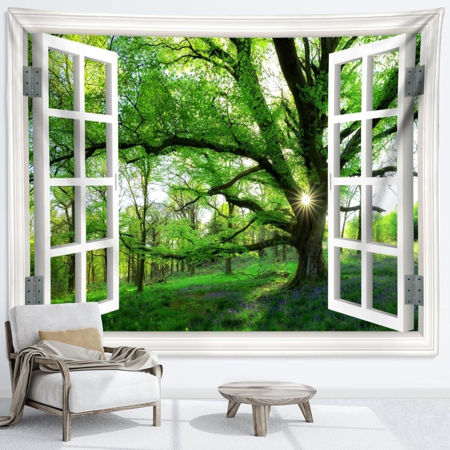 Tapiserie džungle krajina xxl lesní látka na okna Home - Doplňky a dekorace Naty Shop 240L X 220B Cm
