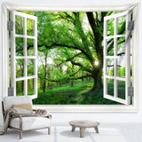 Tapiserie džungle krajina xxl lesní látka na okna Home - Doplňky a dekorace Naty Shop 240L X 220B Cm