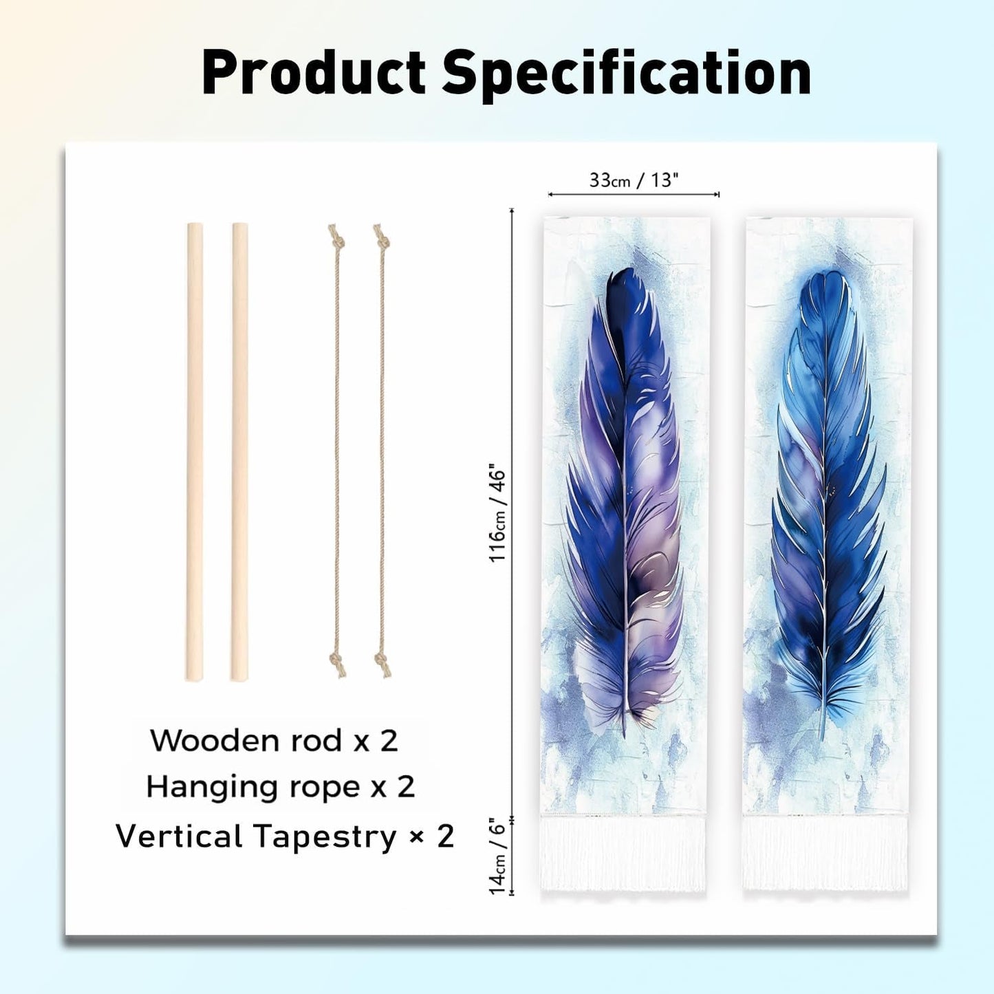 Tapiserie pligreat pack modrý péřový koberec vertikální stěna Home - Doplňky a dekorace Naty Shop