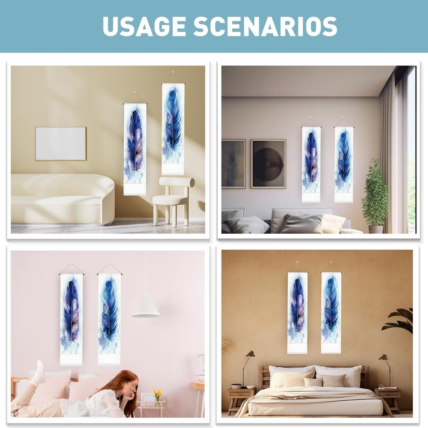 Tapiserie pligreat pack modrý péřový koberec vertikální stěna Home - Doplňky a dekorace Naty Shop