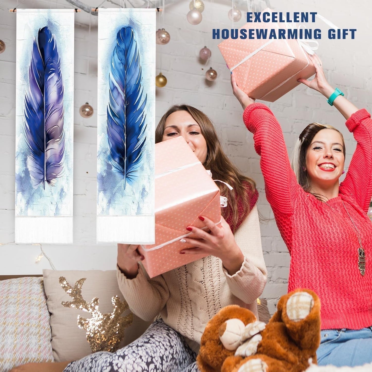 Tapiserie pligreat pack modrý péřový koberec vertikální stěna Home - Doplňky a dekorace Naty Shop