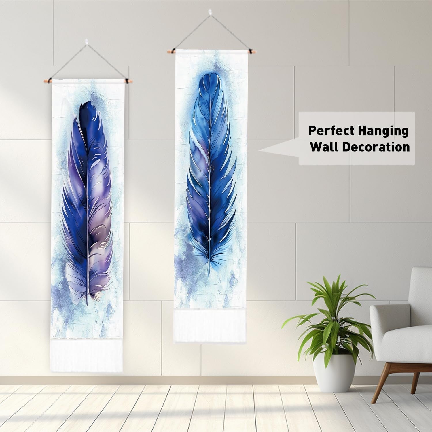 Tapiserie pligreat pack modrý péřový koberec vertikální stěna Home - Doplňky a dekorace Naty Shop