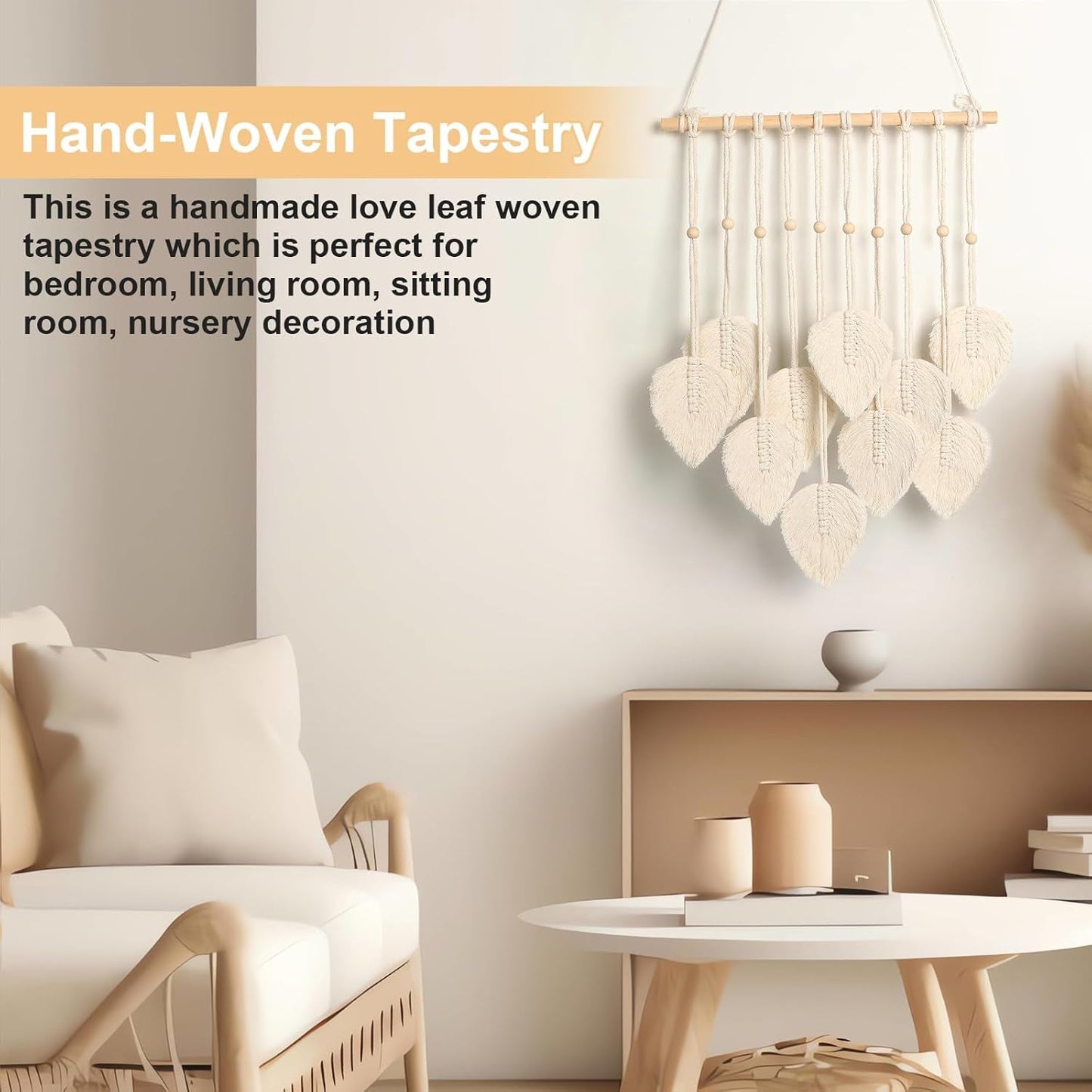 Tapiserie quatre ručně vyráběná plochá girlanda tkané listy Home - Doplňky a dekorace Naty Shop