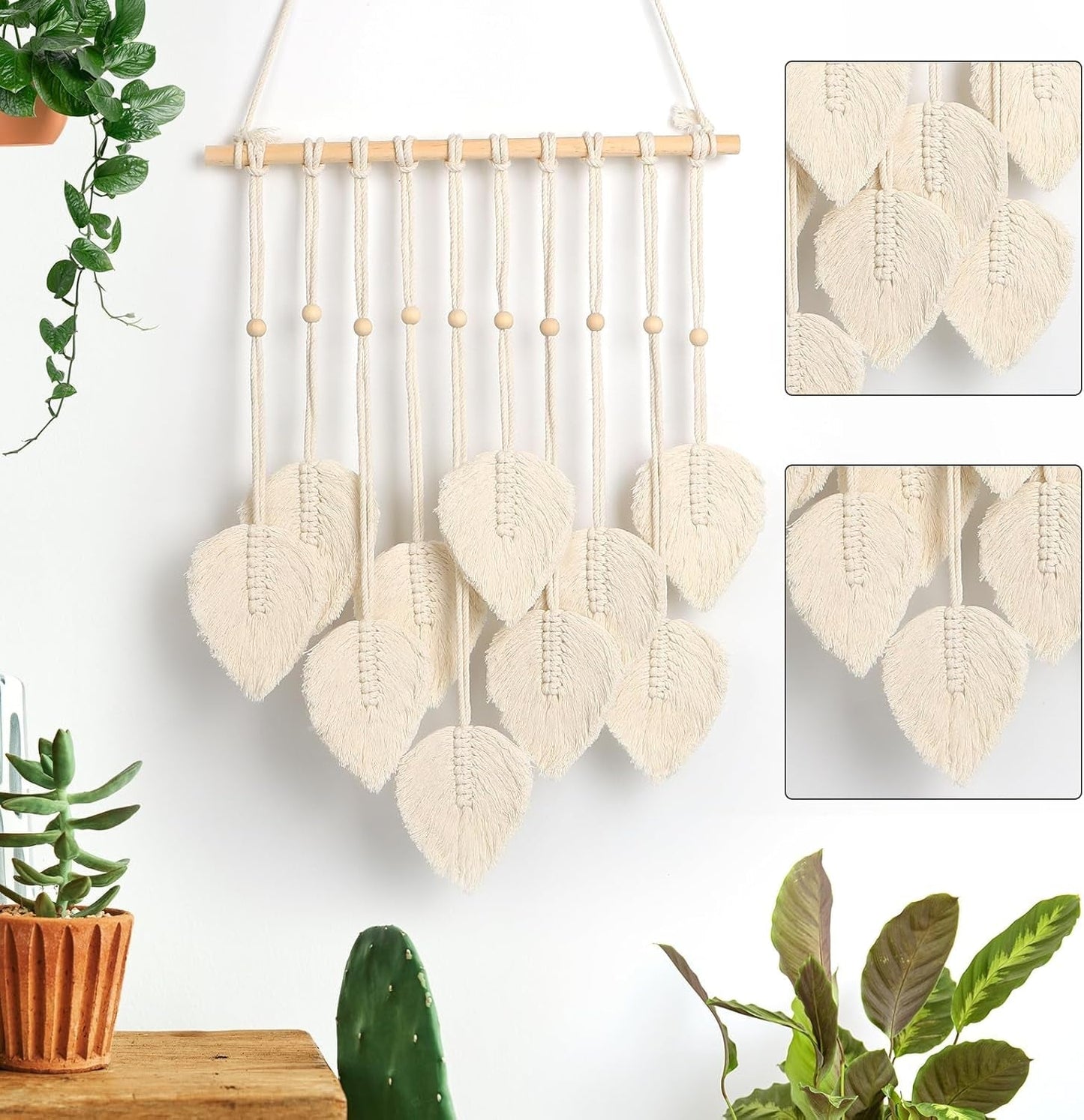 Tapiserie quatre ručně vyráběná plochá girlanda tkané listy Home - Doplňky a dekorace Naty Shop