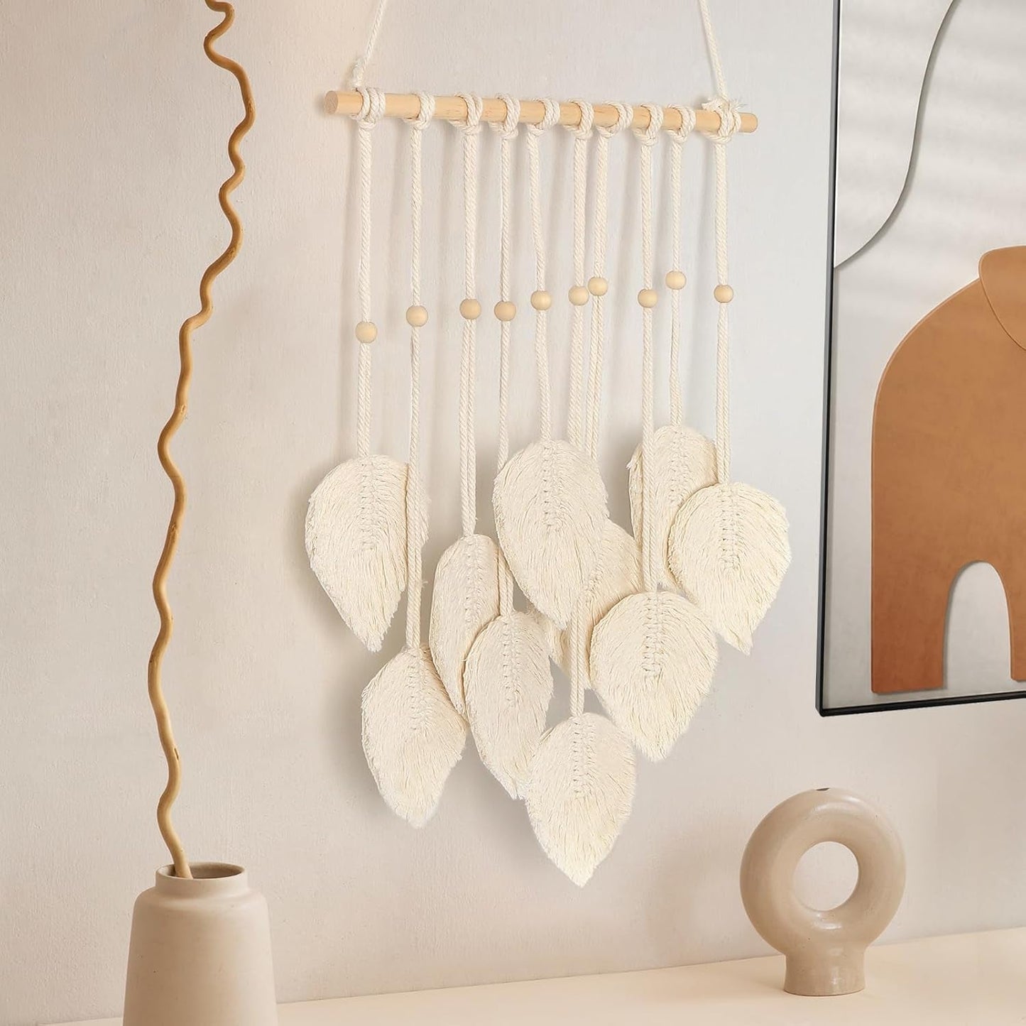 Tapiserie quatre ručně vyráběná plochá girlanda tkané listy Home - Doplňky a dekorace Naty Shop