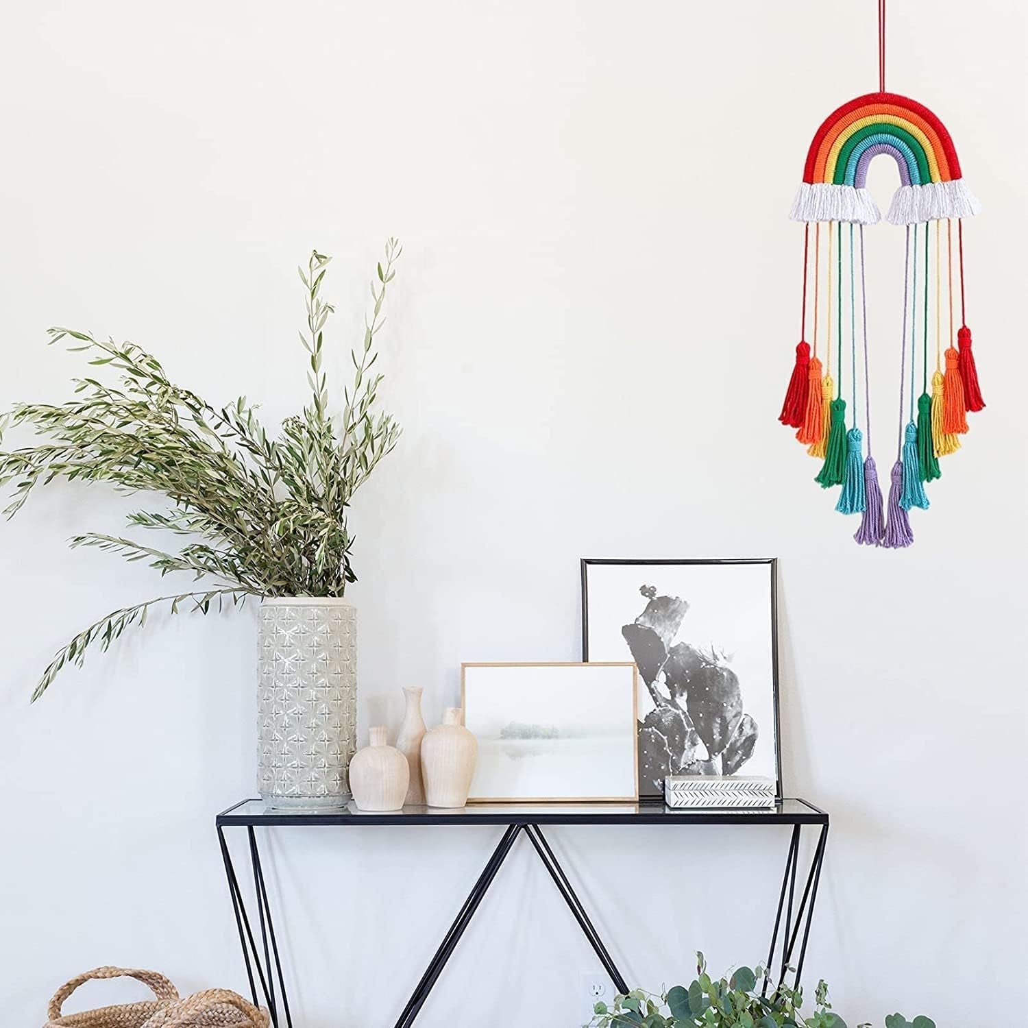 Duhová gobelínová dekorace duhové bavlněné lano Home - Doplňky a dekorace Naty Shop