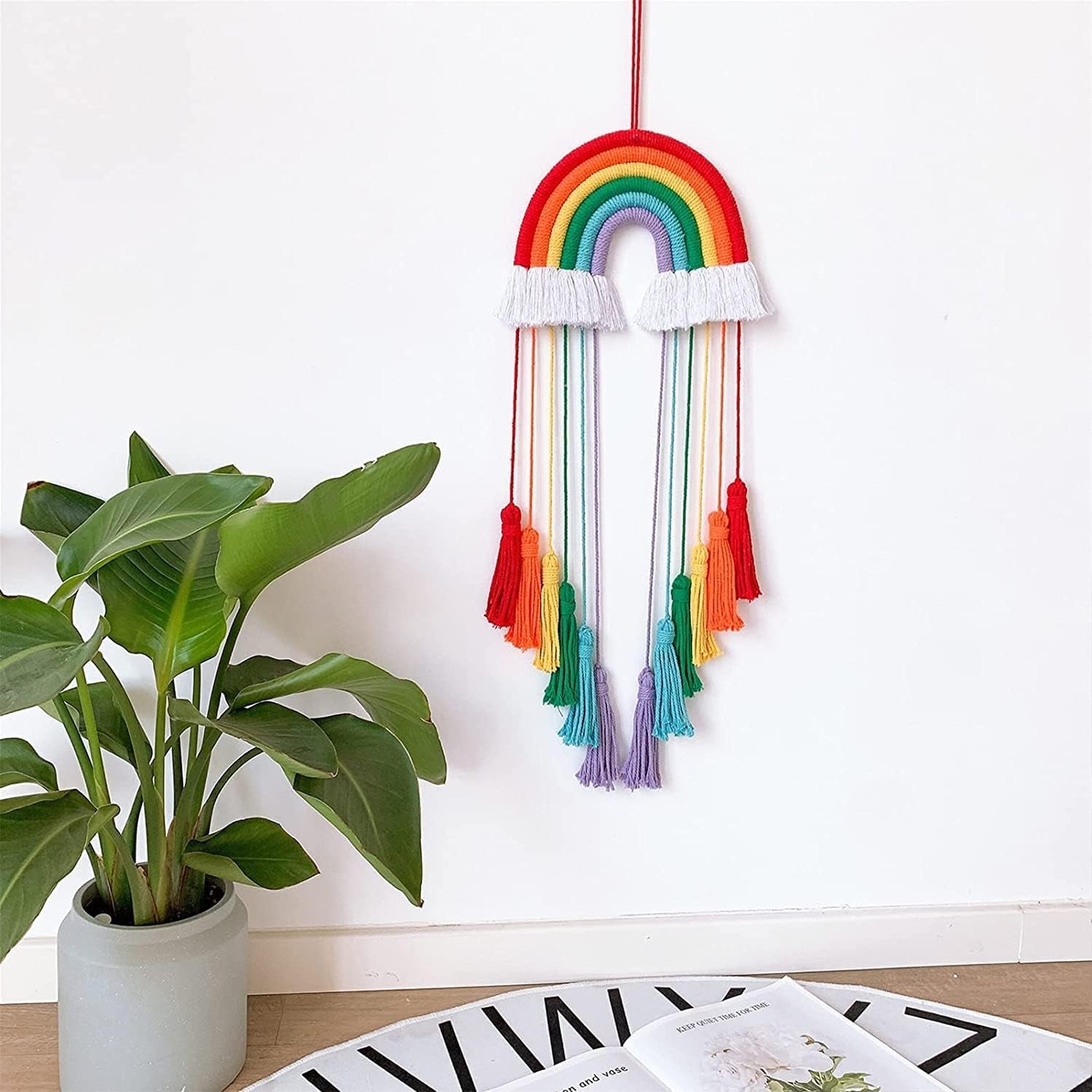 Duhová gobelínová dekorace duhové bavlněné lano Home - Doplňky a dekorace Naty Shop