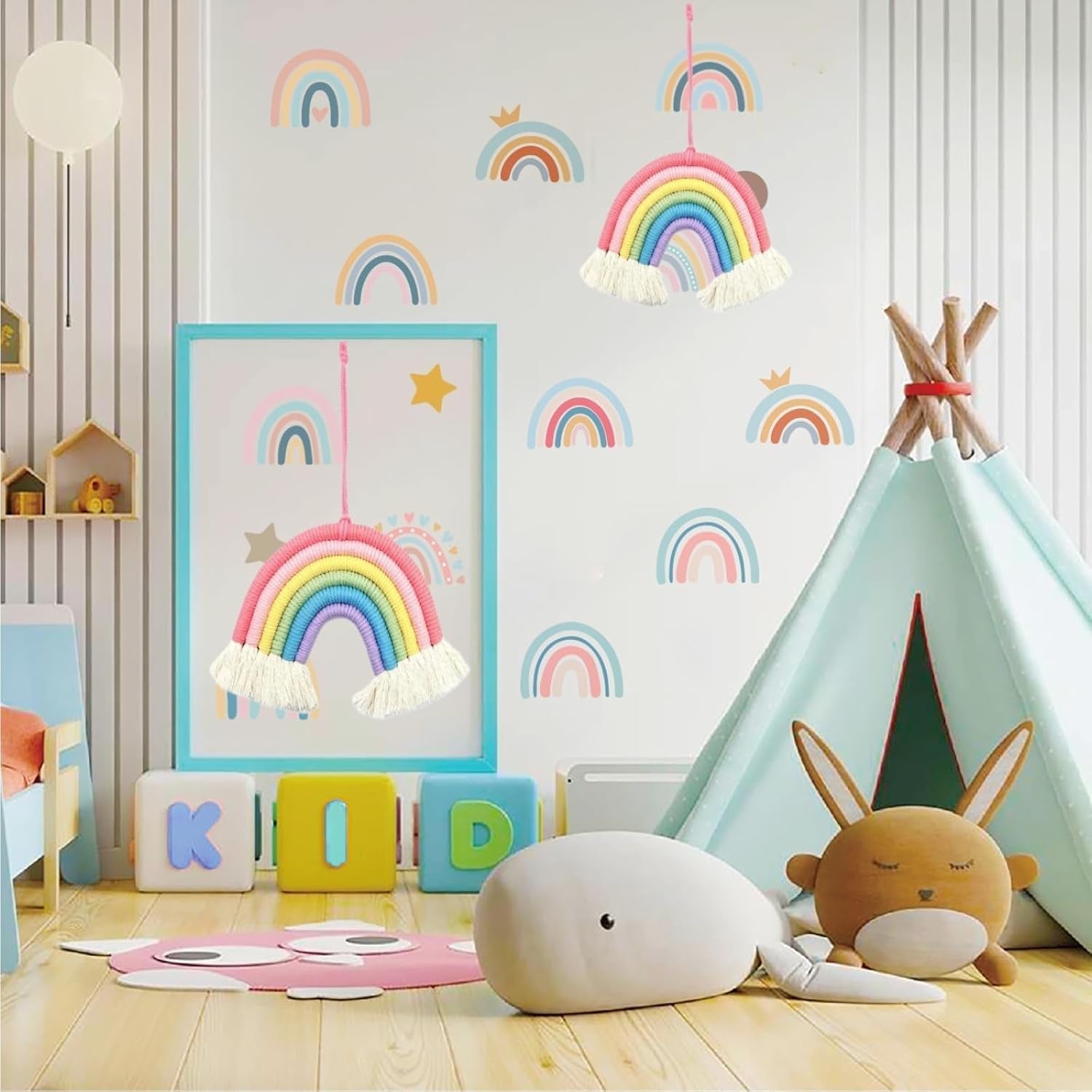 Dekorativní duhový gobelín zdobící ložnici dětského pokoje Casa - Doplňky a dekorace Naty Shop