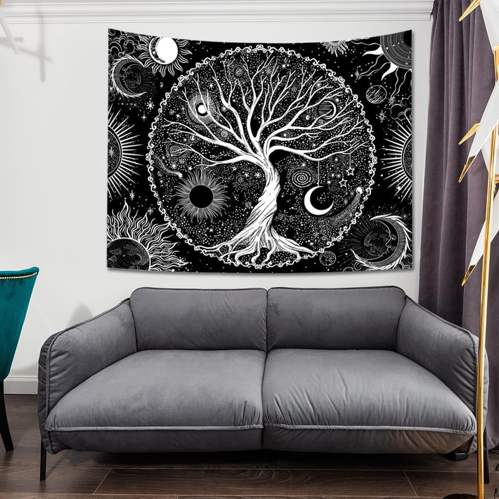 Tapiserie sequpr strom život slunce měsíc Home - Doplňky a dekorace Naty Shop