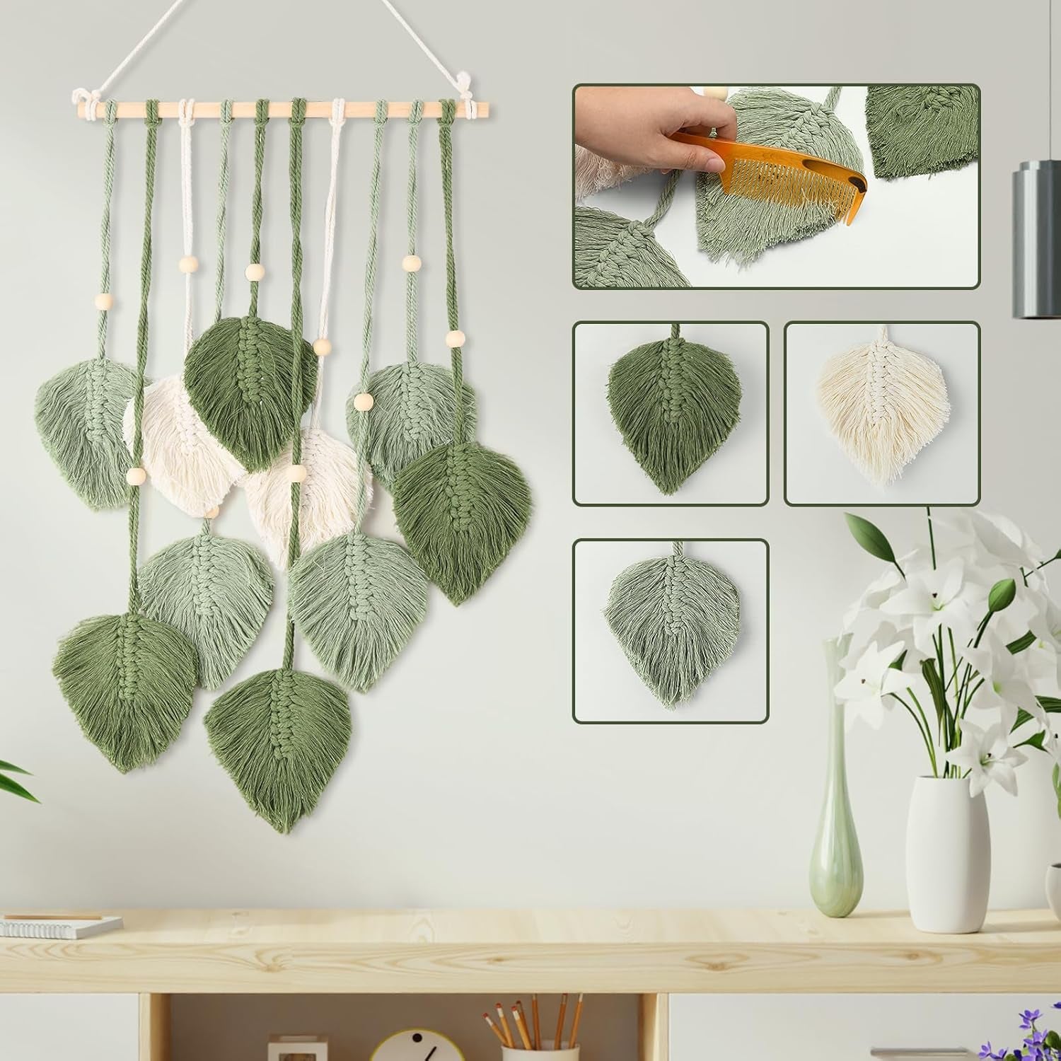 Okenní dekorace ve stylu gobelínů 40cm zelená Home - Doplňky a dekorace Naty Shop