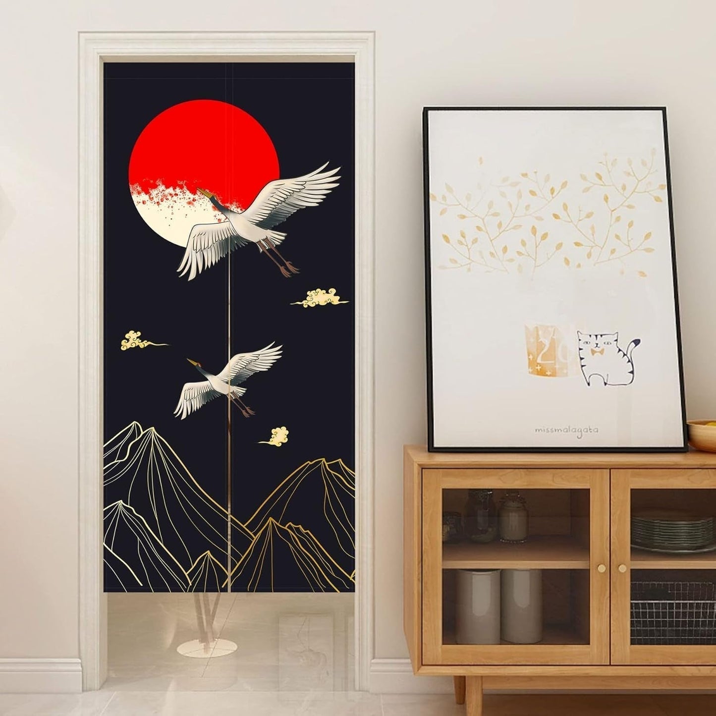 Tapiserie v japonském stylu tlusté prádlo noren dlouhé závěsy Home - Doplňky a dekorace Naty Shop
