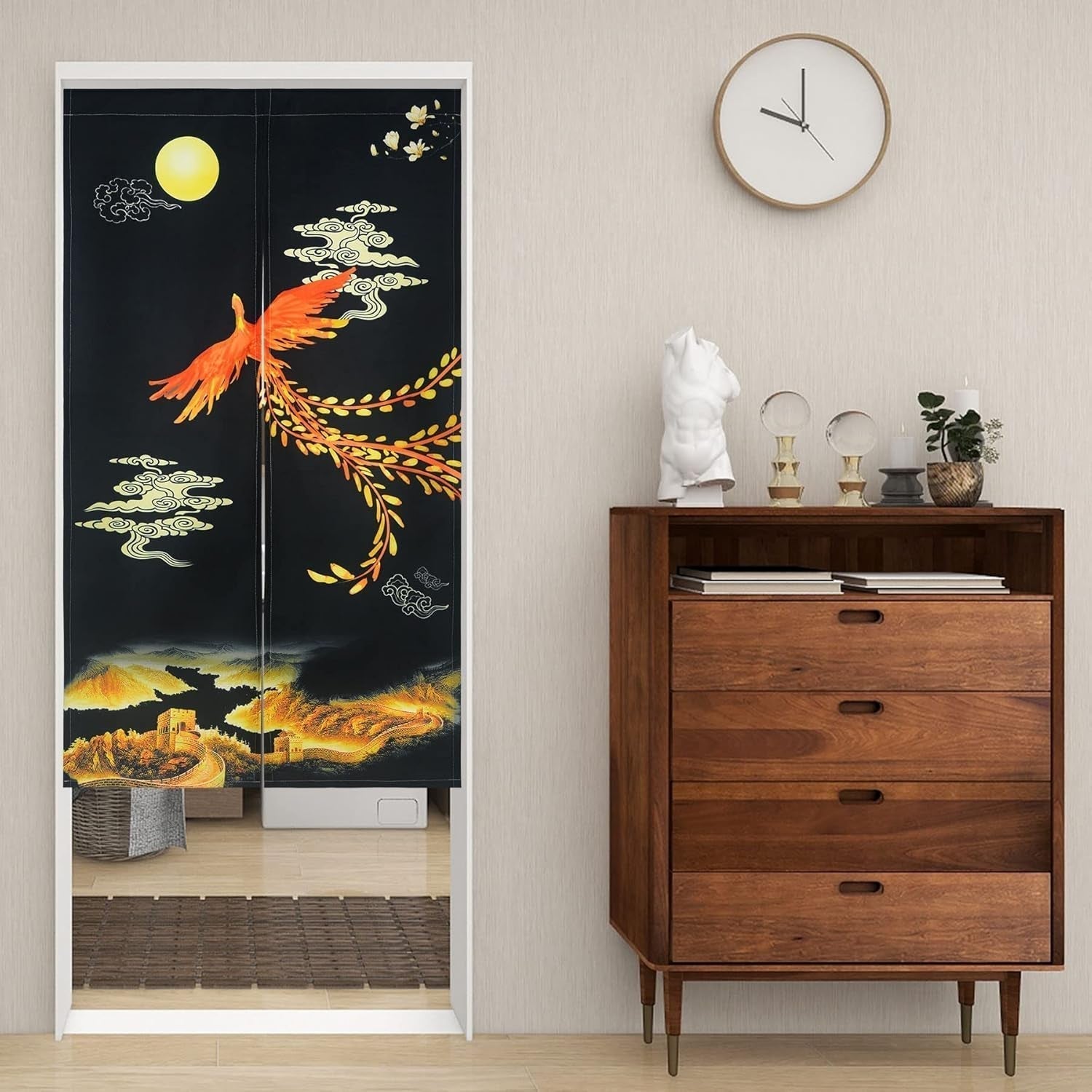 Tapiserie v japonském stylu noren dlouhé silné oddělení dveří Domů - Příslušenství a dekorace Naty Shop V150 X Š85 Cm (balení 1 ks)