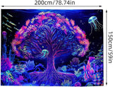 Tapiserie suaywo psychedelický fluorescenční strom life room Home - Doplňky a dekorace Naty Shop