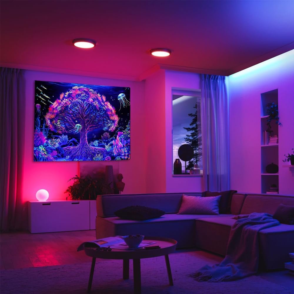Tapiserie suaywo psychedelický fluorescenční strom life room Home - Doplňky a dekorace Naty Shop