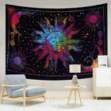 Tapiserie slunce měsíc hvězda spirituální astetická duha bavlna Home - Doplňky a dekorace Naty Shop Rainbow 150L X 137B Cm
