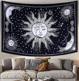 Gobelín slunce měsíc hvězda duchovní astetická duha bavlna Domů - Doplňky a dekorace Naty Shop Černá / bílá 102L X 77B Cm