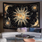 Gobelín slunce měsíc hvězda duchovní astetická duha bavlna Domů - Doplňky a dekorace Naty Shop Žlutá 102L X 77B Cm