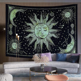 Gobelín slunce měsíc hvězda duchovní astetická duha bavlna Domů - Doplňky a dekorace Naty Shop Greetings 150L X 137B Cm
