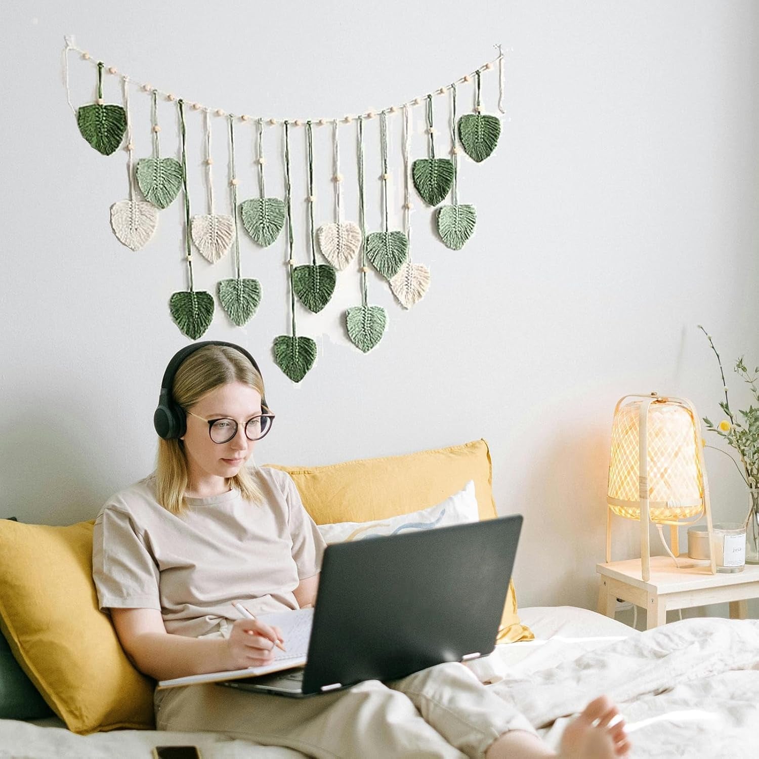Tapiserie závěsná dekorace tkané listy Home - Doplňky a dekorace Naty Shop