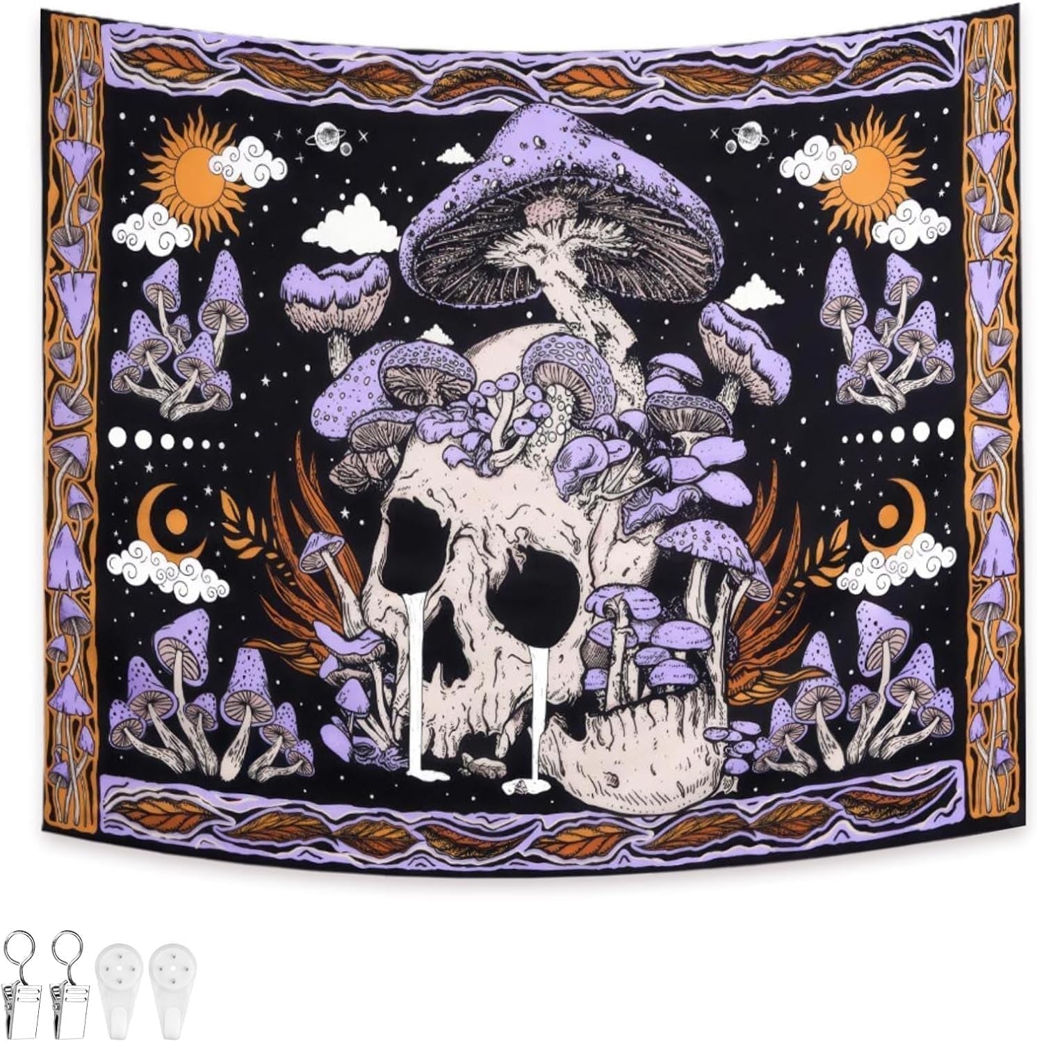 Gobelín gobelín zelený motýli kartáčovaná látka Home - Doplňky a dekorace Naty Shop Violet skull