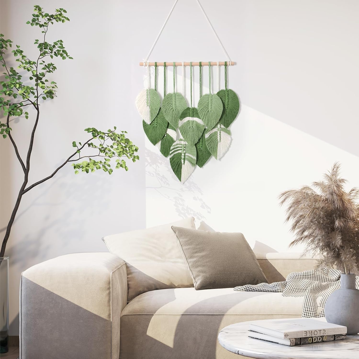 Gobelínové zelené listy ručně tkané Home - Doplňky a dekorace Naty Shop
